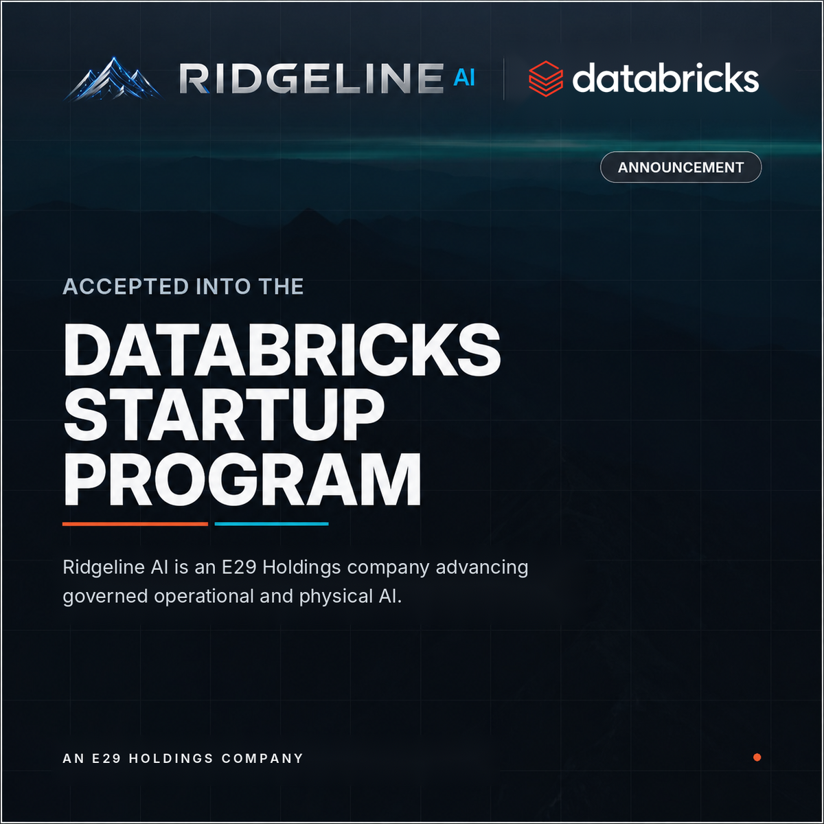 Ridgeline AI Accepted into Databricks Startup Program to Advance Governed Operational and Physical AI